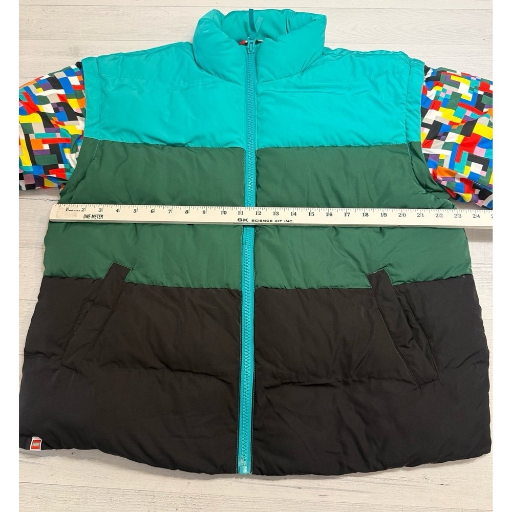 Lego X Target Collection Puffer Jacket Vest Green Stripe adult large - Picture 10 of 12